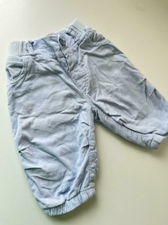 Pantalon celeste de corderoy babycottons 6m(135) - comprar online