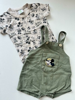 Duo Remera mc beige + Jardinero rustico Disney 3M(243)
