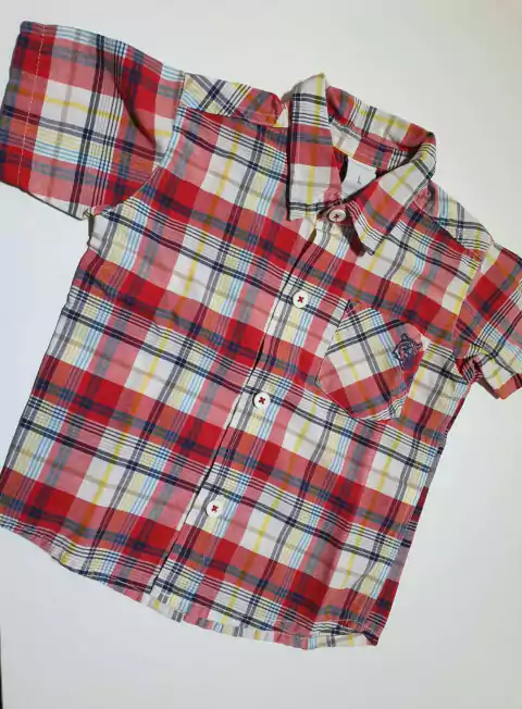 Camisa rayada mc roja y amarilla cheeky 9m(214)