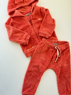 Conjunto salmon oscuro toalla mimo 9m(254)