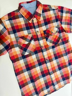Camisa mc cuadros roja y naranaja crayon 8a(338) - comprar online