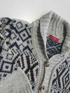Saquito tejido gris con cuello mimo 18m(110) - comprar online