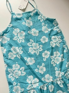 Vestido celeste flores blancas corto H&M 11-12a(289) - comprar online