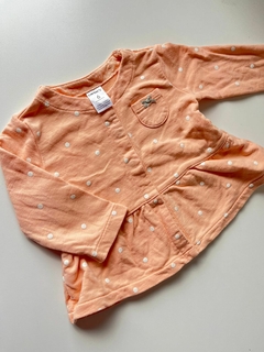Campera naranja lunares rustico carters 6m(255)