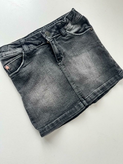 Pollera negra jean con corazon atras grisino 5/6a(152)
