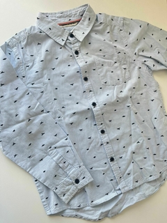 Camisa lineas celeste con dino ml fuzarka 7-8a(292)