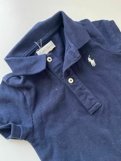 Enterito corto azul chomba de pique algodon ralph lauren 6m(62) - comprar online
