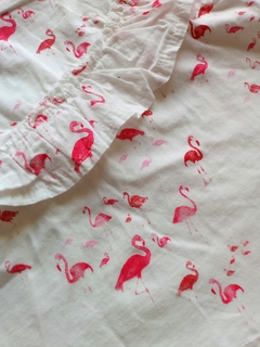 Remera MC Blanca con Flamencos Rojos Zara 6-9 M (38) - comprar online