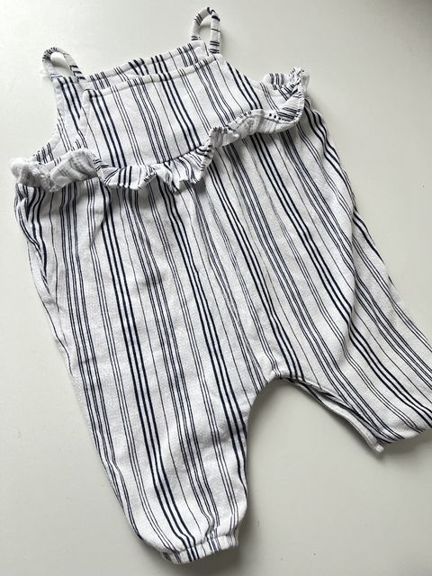 Jardinero de algodon blanco lineas Carters 3m (282)