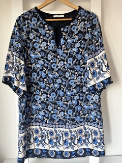 Vestido corto con flores azules Mango tS(ci08) - comprar online