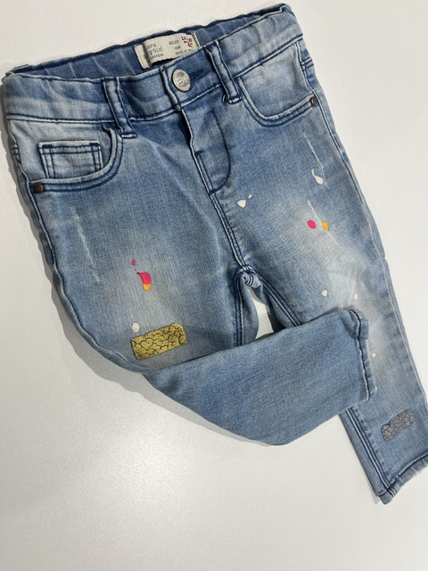 jean celeste manchas fluor Zara T. 12-18m (373) - comprar online