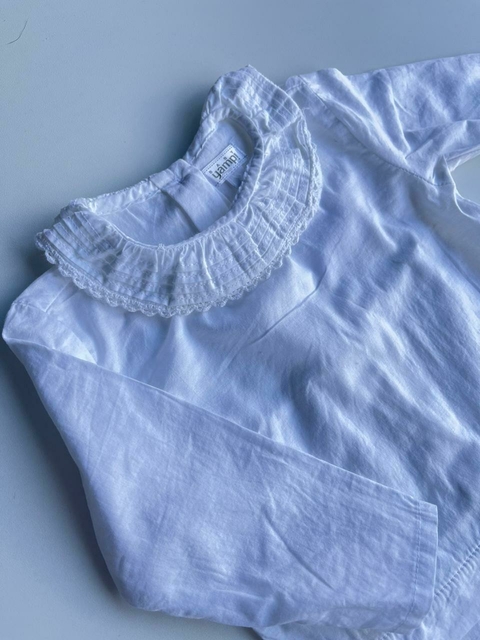 Body camisa blanca con cuello Yamp t3m(127)