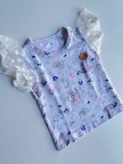 Remera mc de encaje animales Gluma 3m(126)
