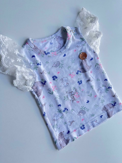 Remera mc de encaje animales Gluma 3m(126)