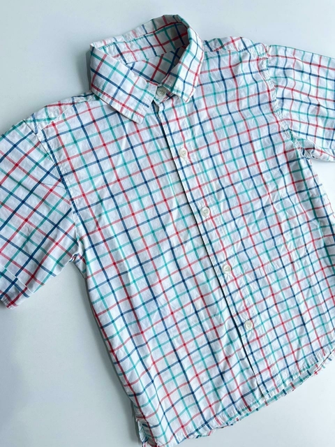 Camisa blanca lienas naranja Crayon t4 años(97)