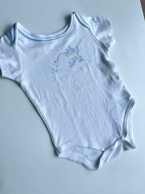 Body blanco jirafa y conejo Babycottons 6m(78)