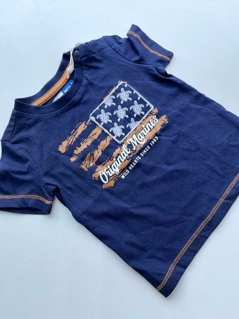 Remera azul mc tortugas NUEVO original marines 3-6m (150)