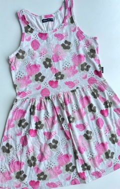 Vestido blanco machas rosas y grises Mimo 14años (160)