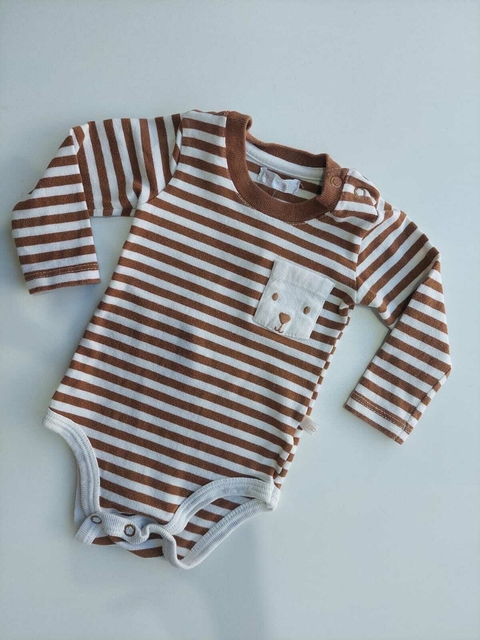Body ml rayado marron Cheeky rn (121)