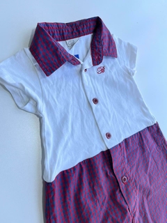 Romper blanco y rojo escoses corto broer 6-9m (163) - comprar online