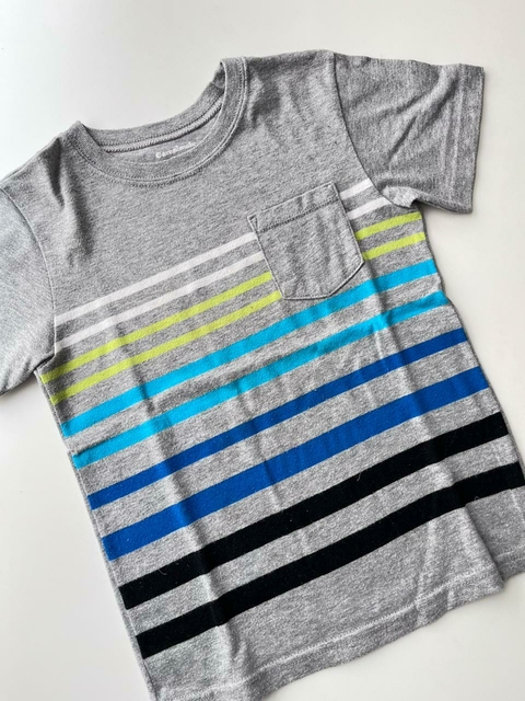 Remera Gris con lineas colores Garanimals t5(10)