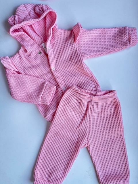 Conjunto rosa wafle t6m(129)