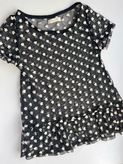 Remera transparente negra con estrellas Key cod t4-6a(152)