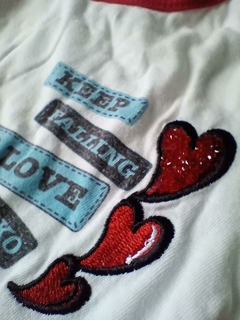 Remera mc blanca de corazones Kosiuko t4a (197) - comprar online