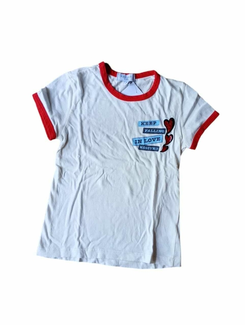 Remera mc blanca de corazones Kosiuko t4a (197)