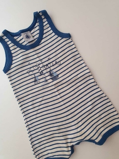 Rompers musculosa de lineas azules Petit bateau 3m (174)