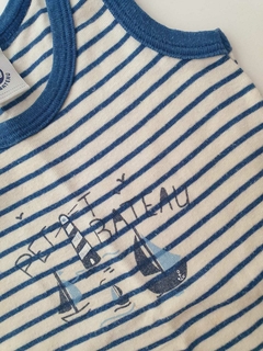 Rompers musculosa de lineas azules Petit bateau 3m (174) - comprar online