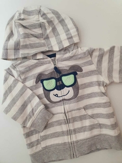 Campera gris y blanca perrito rustica Carters 12m (174)