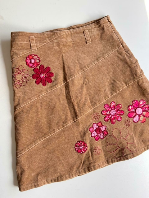 Pollera marron corderoi flores The Children Place t6-7a (201)