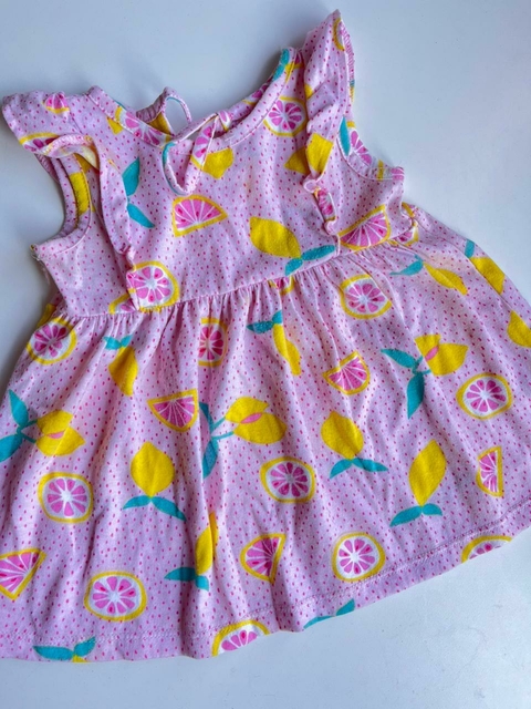 Vestido ml rosa limones Pandy t12m(188)