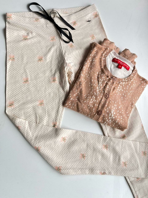 Calza beige lunares y rosas t8a Little Akiabara (01)