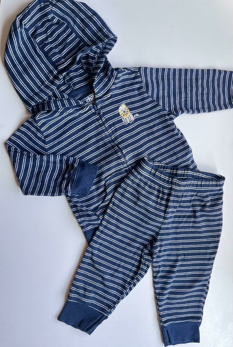 Conjunto azul lineas blancas Carters t6m(191)