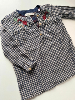 Camisa forrada azul floreada zara 3-4a(04)