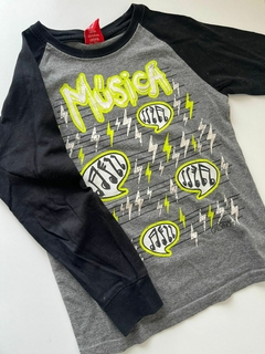 Remera ml gris y negra Musica Grisino t5-6a (246)