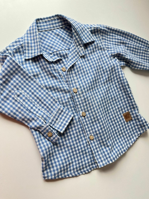 Camisa a cuadros celeste Crayon t3a (37)