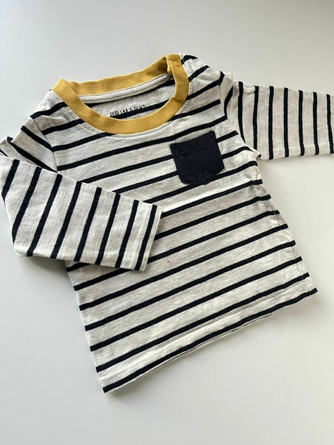 Remera ml gris con bolsillo Primark t6m (43)