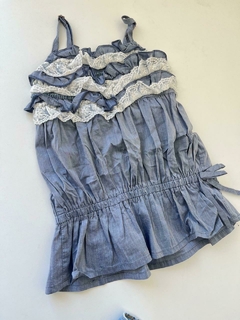 Musculosa simil jean con encaje Crayon t4a (285)