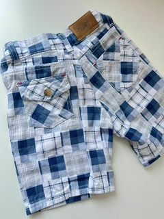 Bermuda cuadros azul y celeste Pandy t4a (210) - comprar online