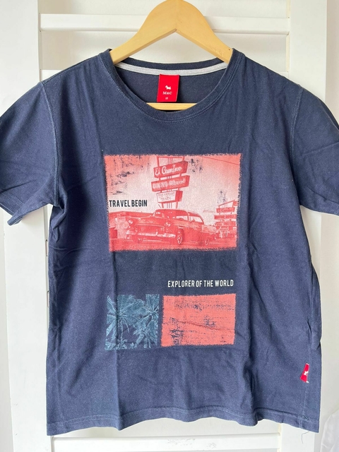 Remera mc azul auto viejo Mimo t12a(278)