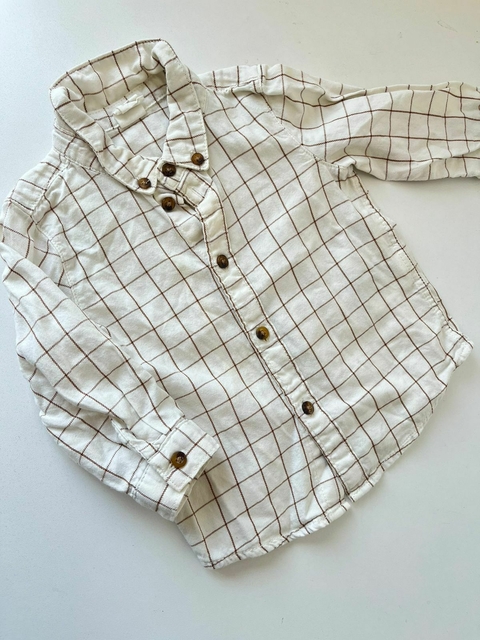 Camisa blanca y marron ml H&M t6m (307)