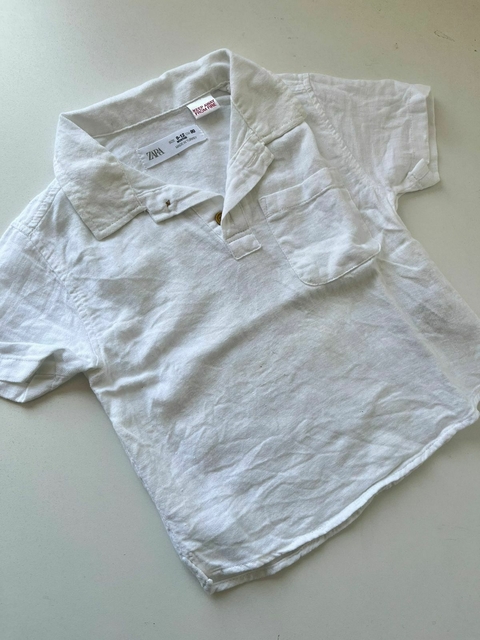Camisa mc blanca Zara t9/12m(307)