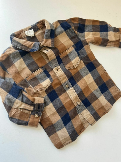 Camisa leñadora marron H&M t4/6m (307)