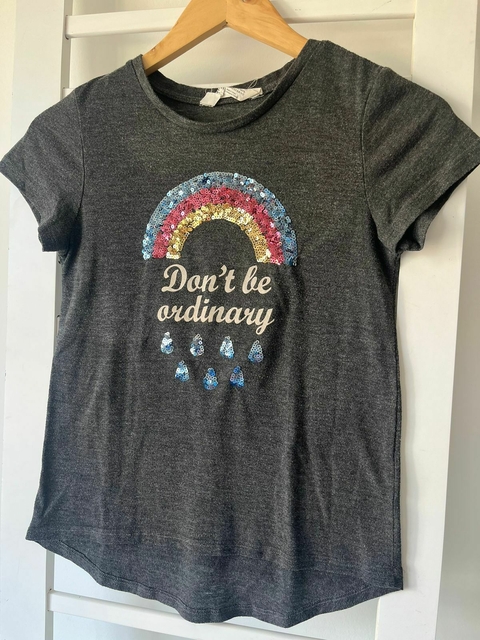 Remera gris con lentejuelas H&M 11/12a(308)
