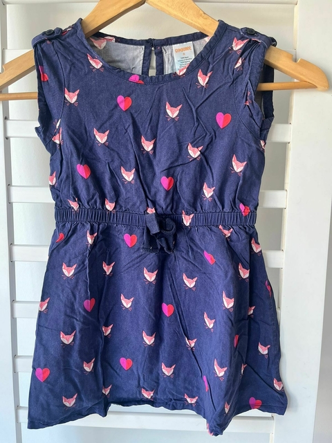 Vestido azul zorrito Gymboree t5a (309)