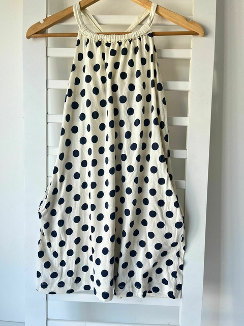 Vestido blanco lunares azules Crew Cuts t8a (309)