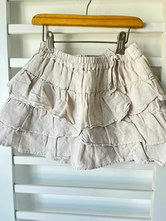 Pollera gris petalos Zara t6/7a (309)